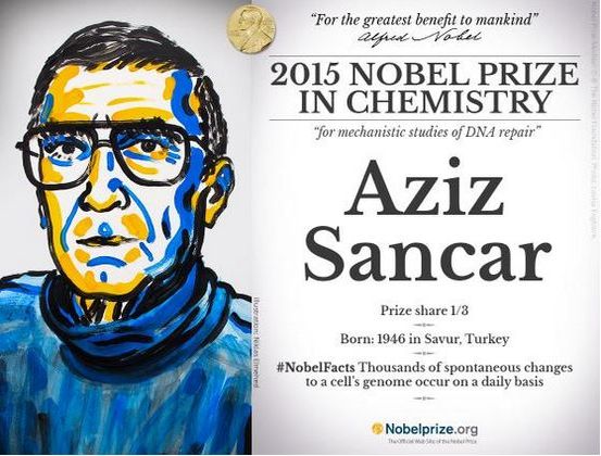aziz sancar 2015 nobel prize